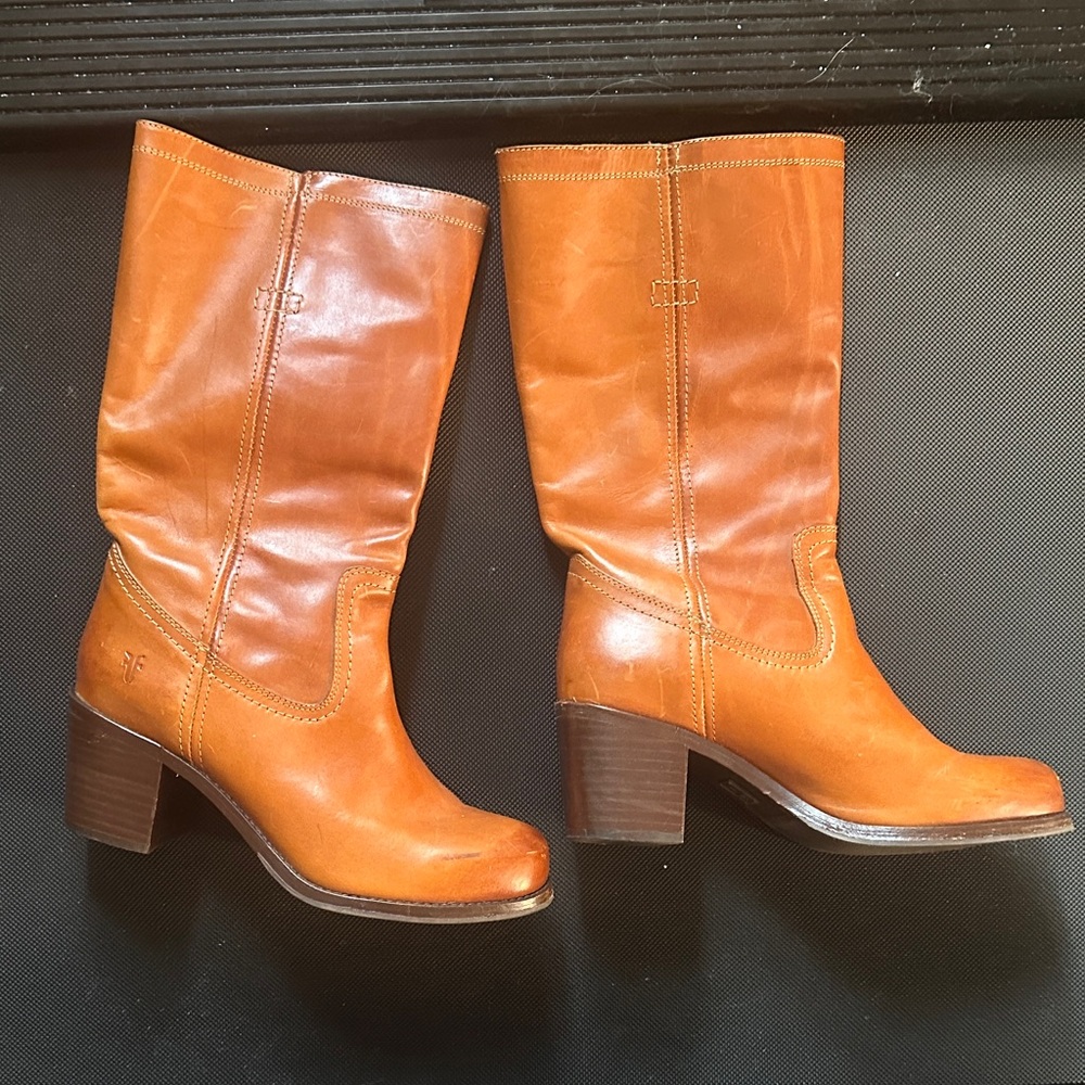 Frye Women's Brown Leather Heeled Boots